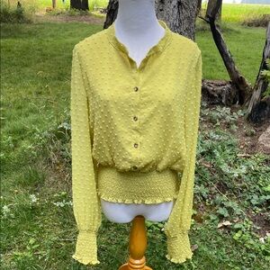 Women's light chartreuse Button-Up Top